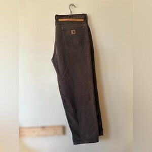 Vintage Y2K Carhartt B162 Relaxed Fit Canvas Jeans Dark Brown 40x30 Carpenter
